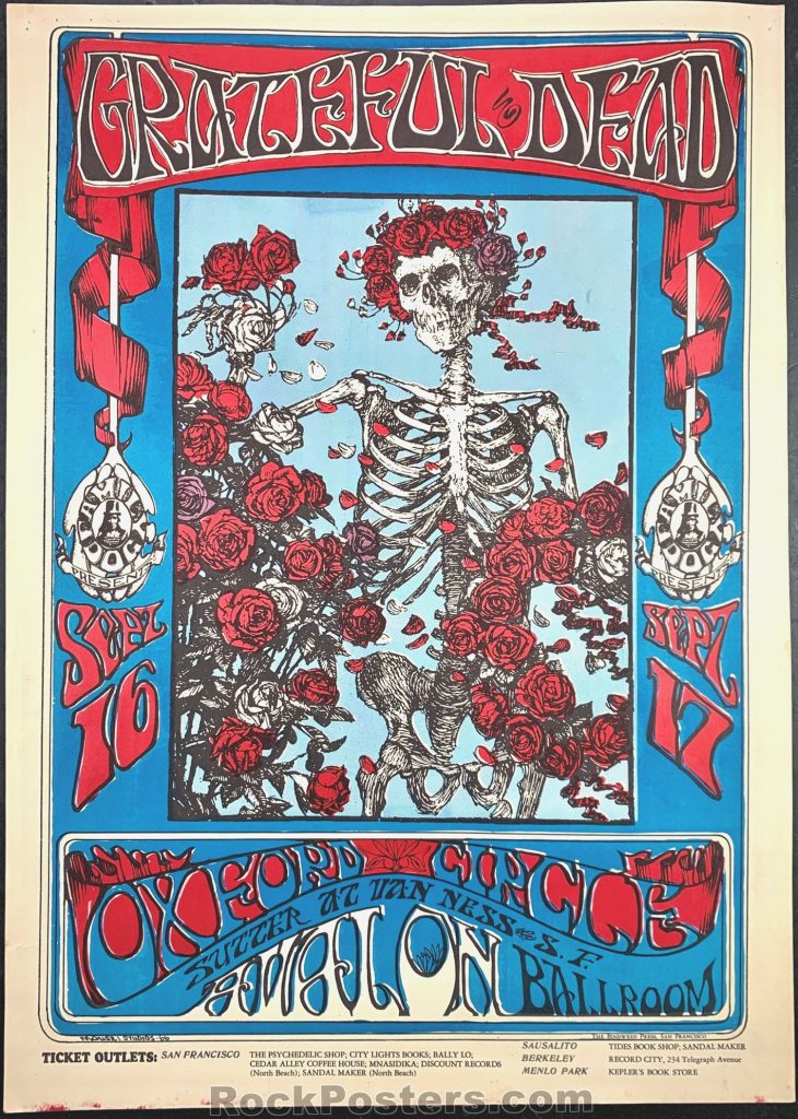 Esqueleto y Rosas - Los carteles del rock ácido californiano Esqueleto y Rosas - Los carteles del rock ácido californiano